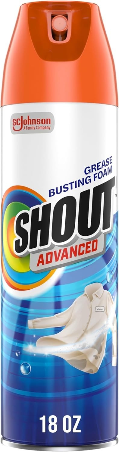 Shout Advanced Grease Busting Foam, Laundry Stain Remover for Oil and 18oz Can gallery