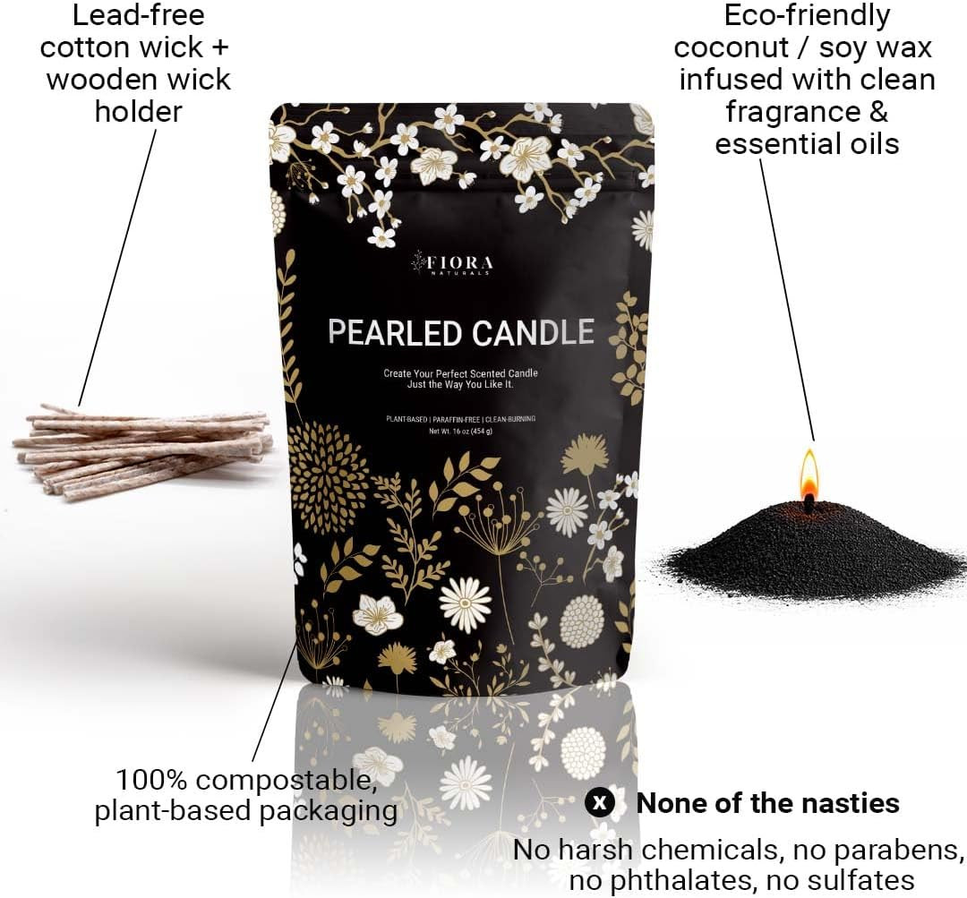 Pearled Candle Sand with Wicks – 1 Lb Sand Wax Beads & 20 Cotton Wicks – DIY Ref gallery