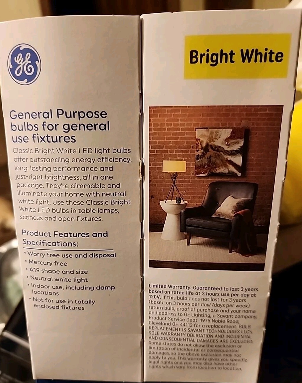 GE Classic LED 40 Watt Replacement Bright White (4 Pack) A19 4.5 W 3500K gallery