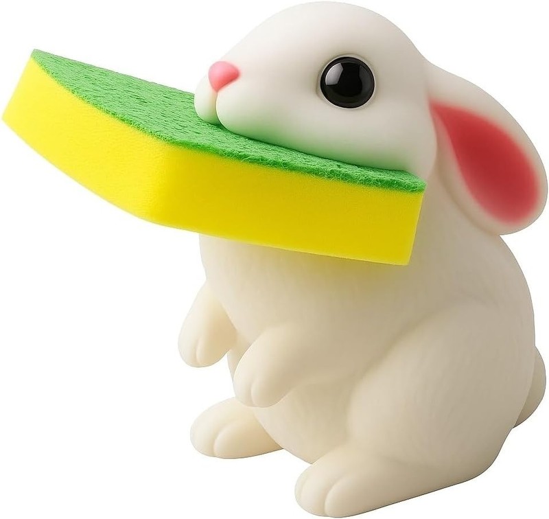 Animal Shape Novelty Kitchen Sponge Holder and Sponge Choice of Frog or Duck NEW gallery