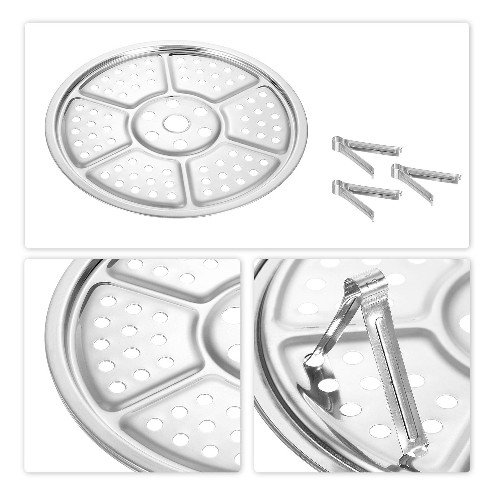 4pcs Stainless Steel Steamer Rack with Stand, Insert Stock Pot Steaming Tray gallery
