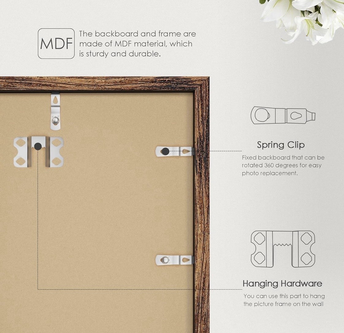 20x27 Picture Frame Classic Brown Vertical Or Horizontal/poster Frame gallery