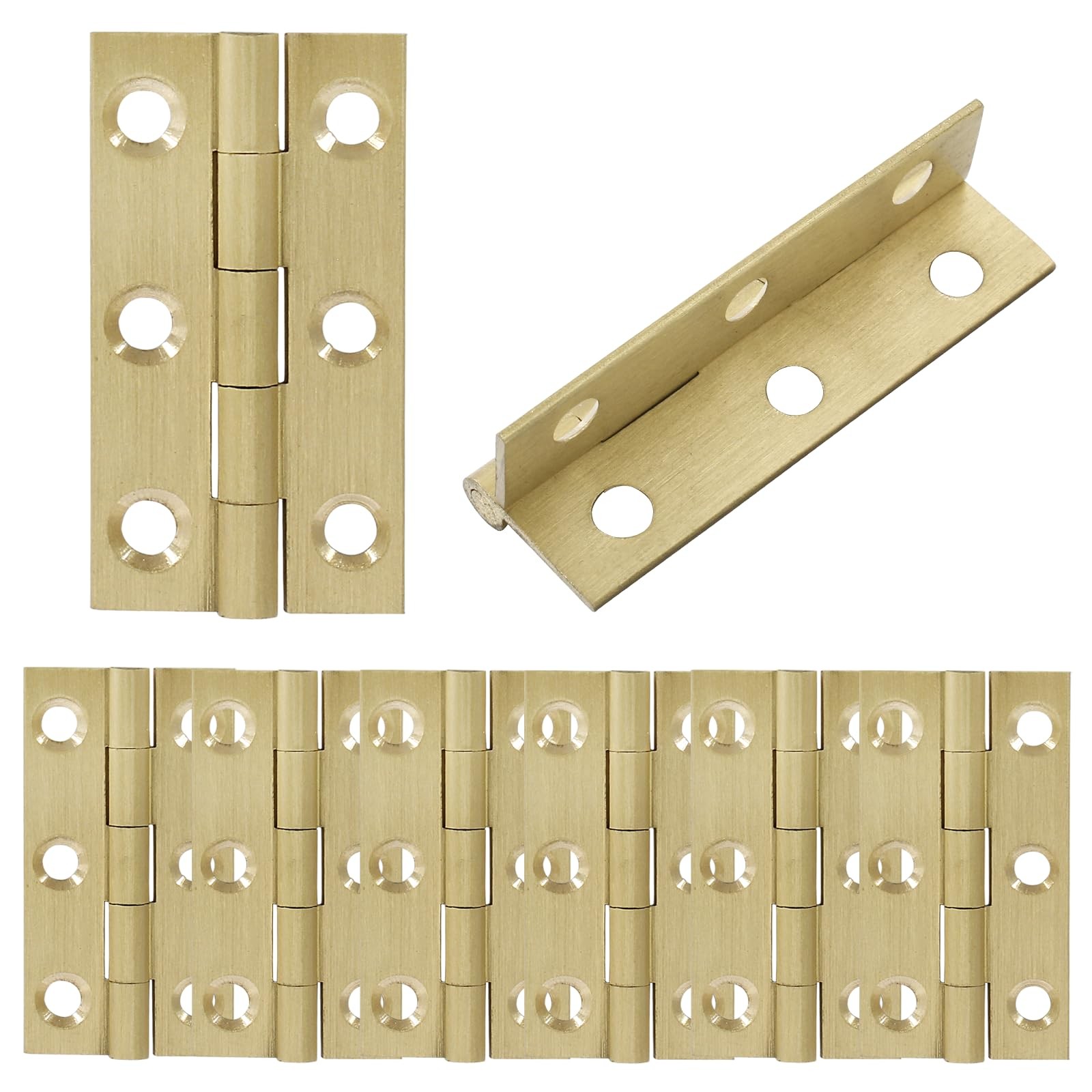 Murtenze 8 Pcs 2 Inch Mini Solid Brass Hinges,Brass Cabinet Hinges Small Box Hin gallery