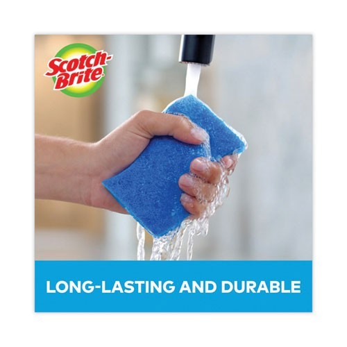 Scotch-Brite Non-Scratch Scrub Sponge, 4.4 x 2.6, 0.8" Thick, Blue, 6/Pack gallery