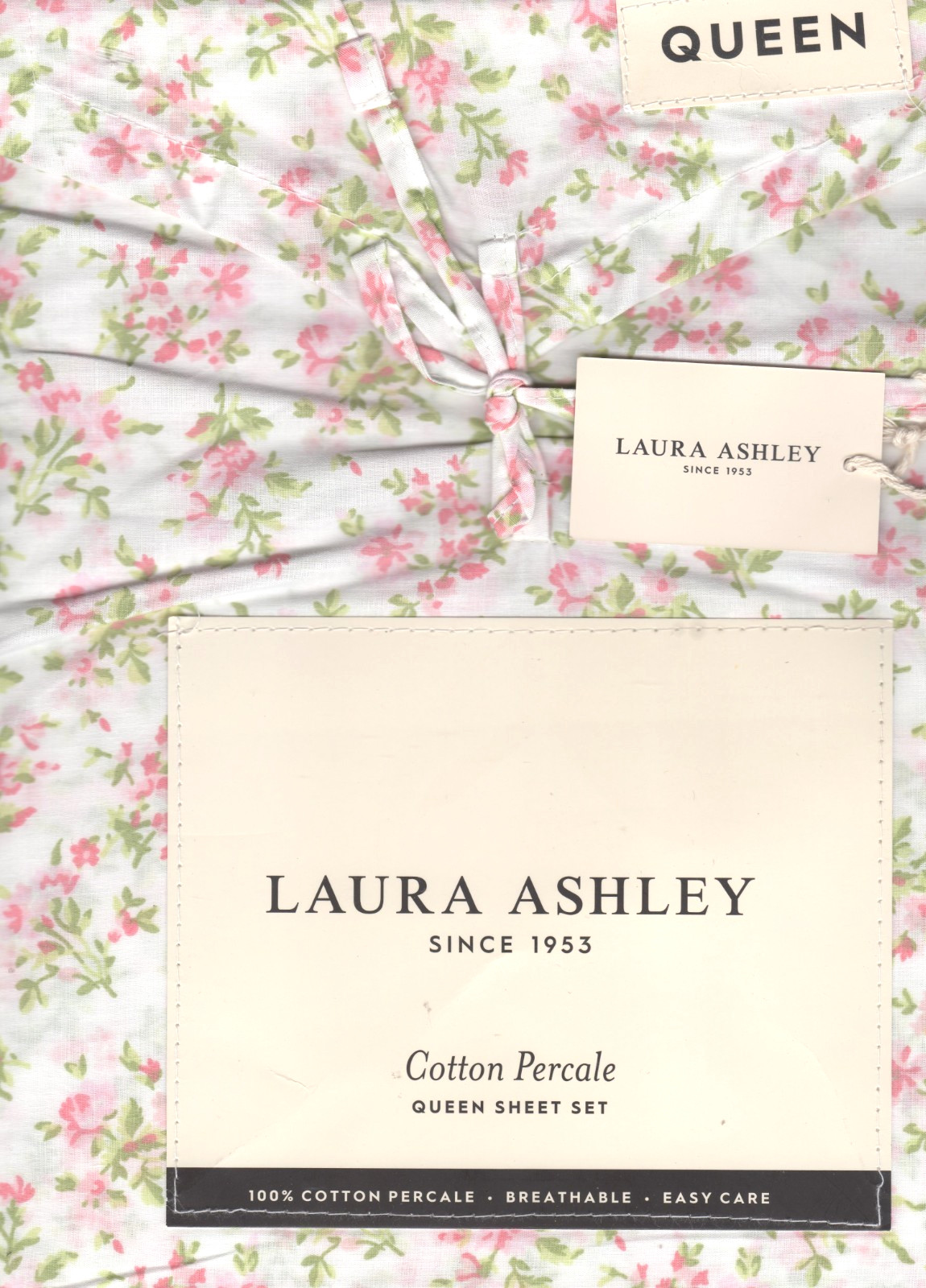 Laura Ashley Queen Sheet Set Dianes Ditsy Pink 4pc Cottage Farmhouse Shabby gallery