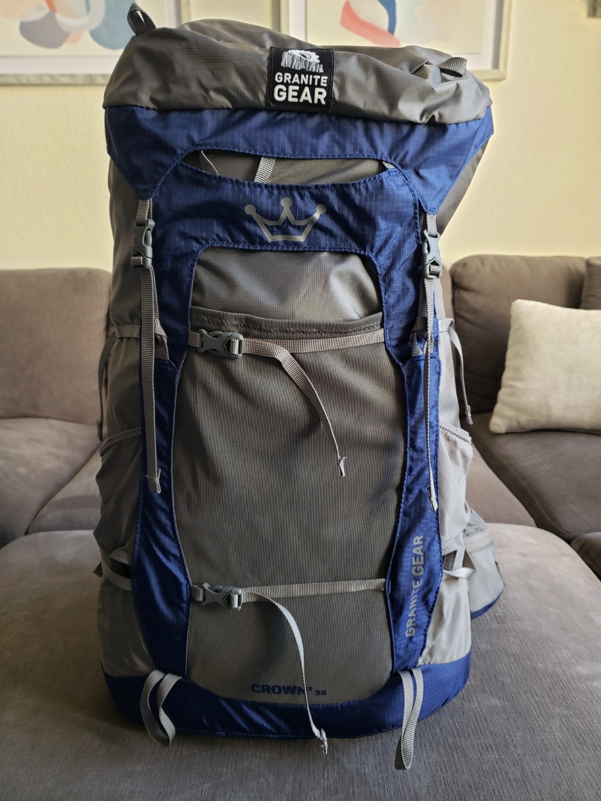 Granite Gear Crown2 38L Internal Frame Backpack Blue Gray Lightweight EXCELLENT! 2