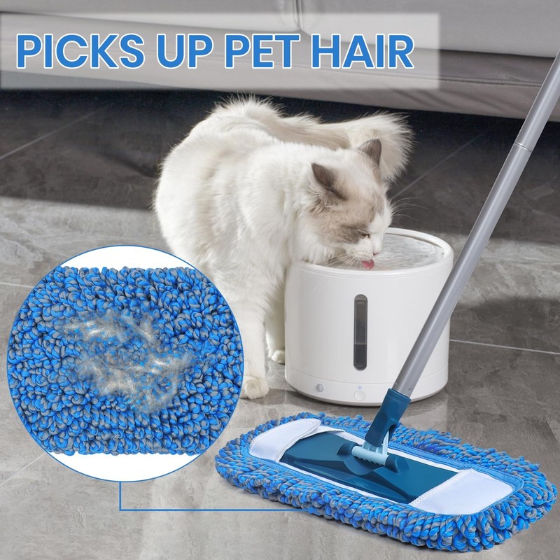 2 Pack Microfiber Mop Replacement Pad For Dry Dusting Wet Mopping dust Mop Asin gallery
