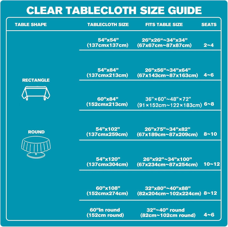 Clear Plastic Table Cover Protector 54 X 54 Inch Square Transparent Sheet Tablec gallery