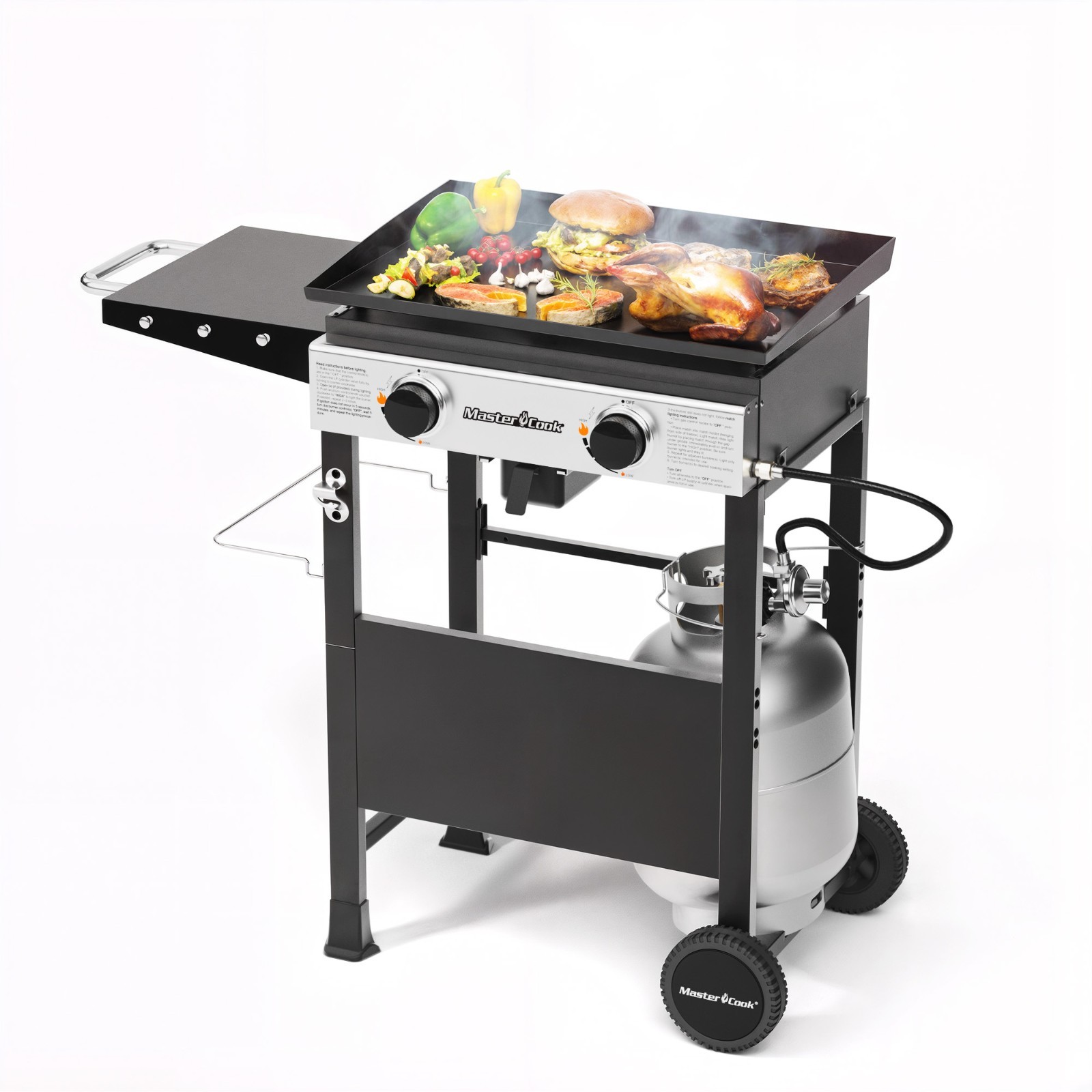 MASTER COOK 23 inch Griddle,2-Burner Flat Top Propane Grill,24,000 BTU,wirh Hood gallery