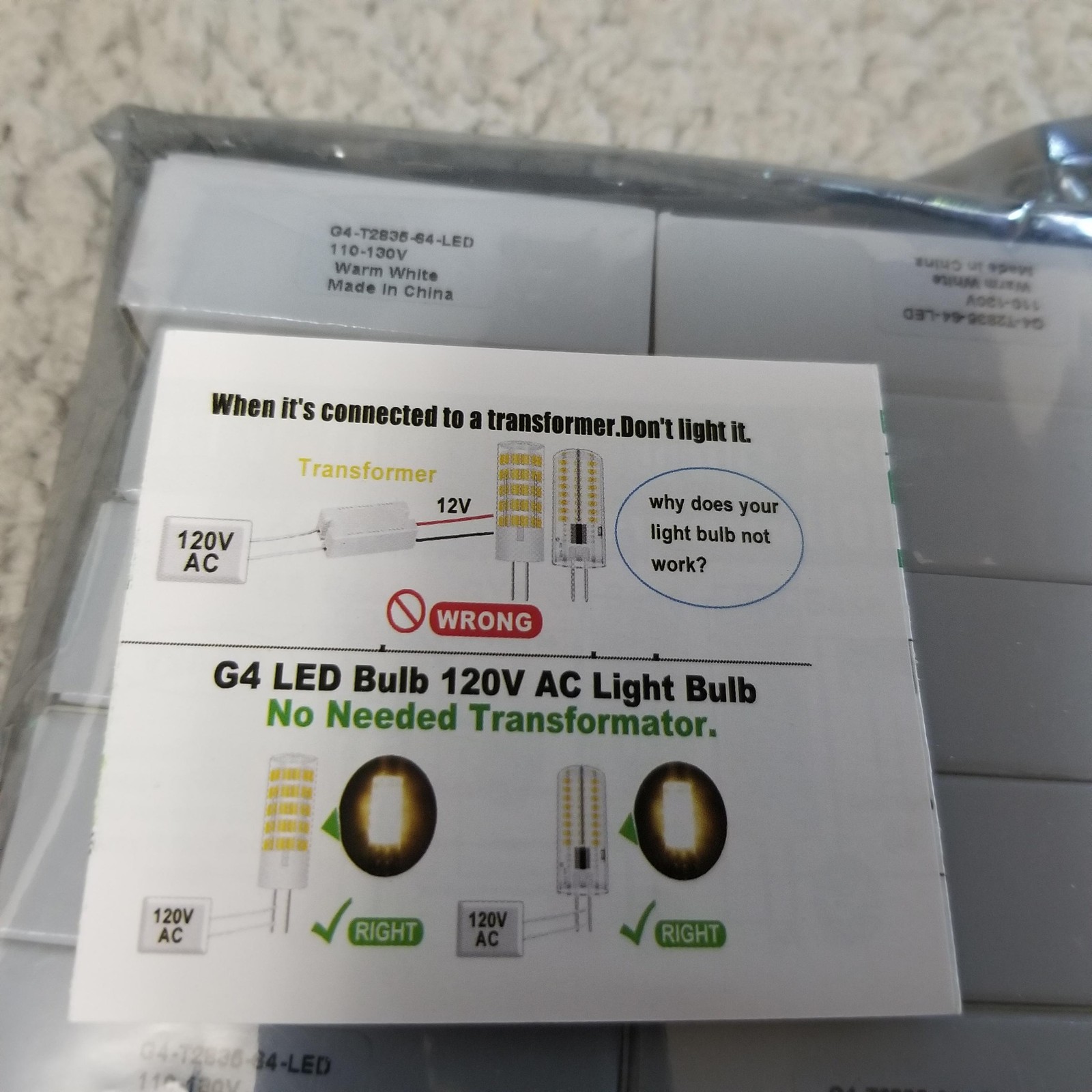 G4 LED Corn Light Bulbs 120V AC Warm White 110-130V G4-7286-64-LED Energy Saving gallery