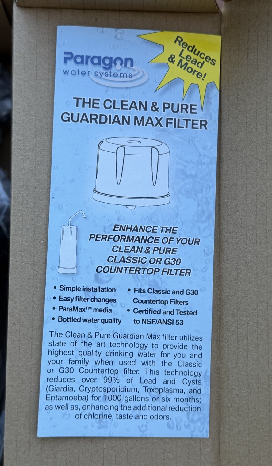 Clean Pure G30 Black Countertop Filter Paragon Water System Guardian Max gallery