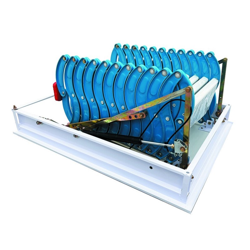 Blue Side-mounted Loft Wall Ladder Stairs Concealed Penthouse Retractable Foldin gallery