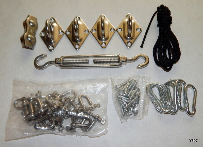 Mixed Set Stainless Sun Shade Sails Accessories gallery