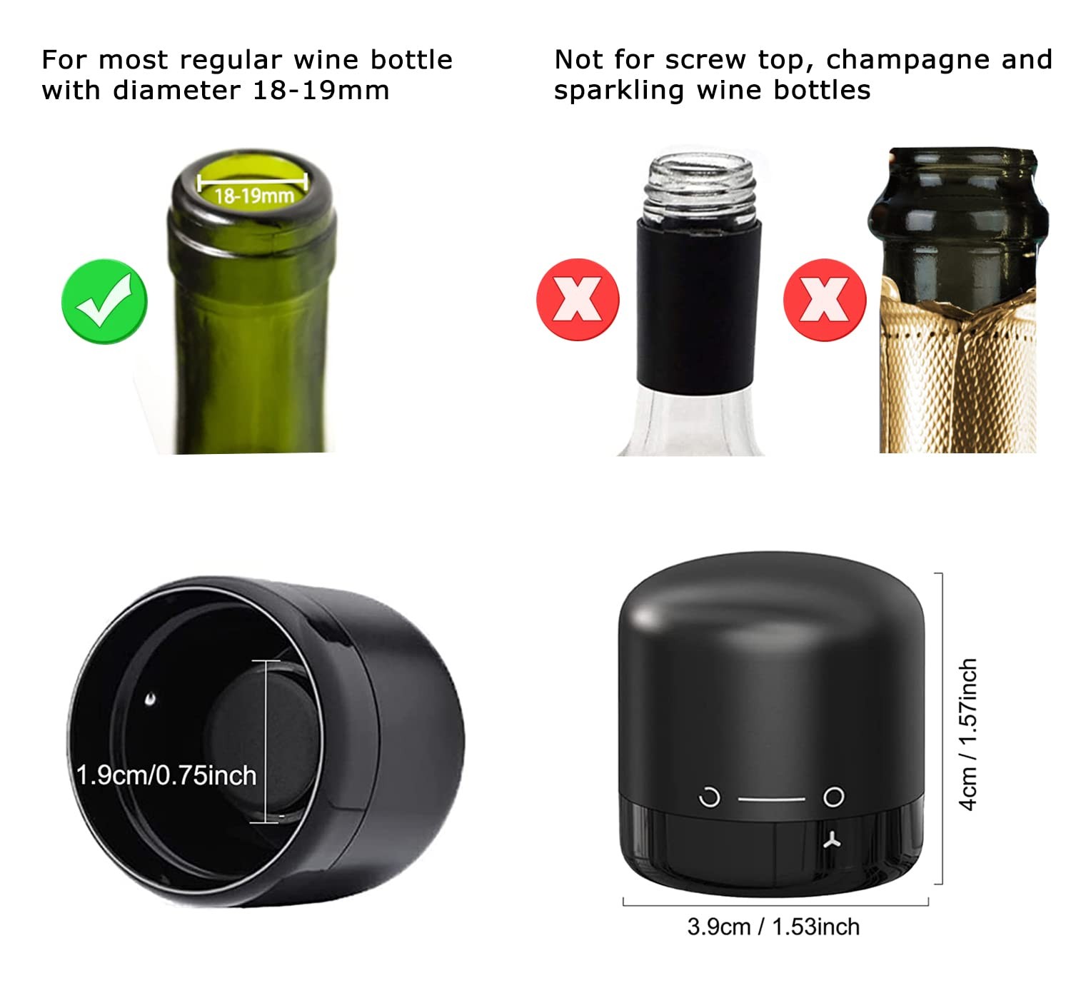 Wine Bottle Stopper With Twist Lock 2packwine Stopper With Silicone Reusable Win gallery