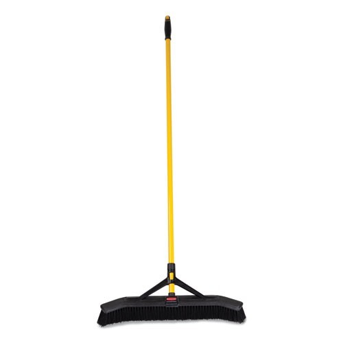 Rubbermaid Commercial Maximizer Push Broom, 24", Poly Bristles, Yellow/Black gallery