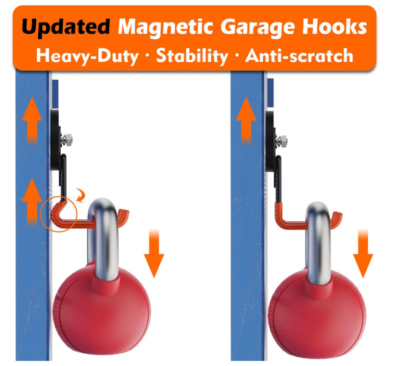 Updated Strong Magnetic Hook Heavy Duty, 20lbs Anti-Scratch Powerful Garage Magn gallery