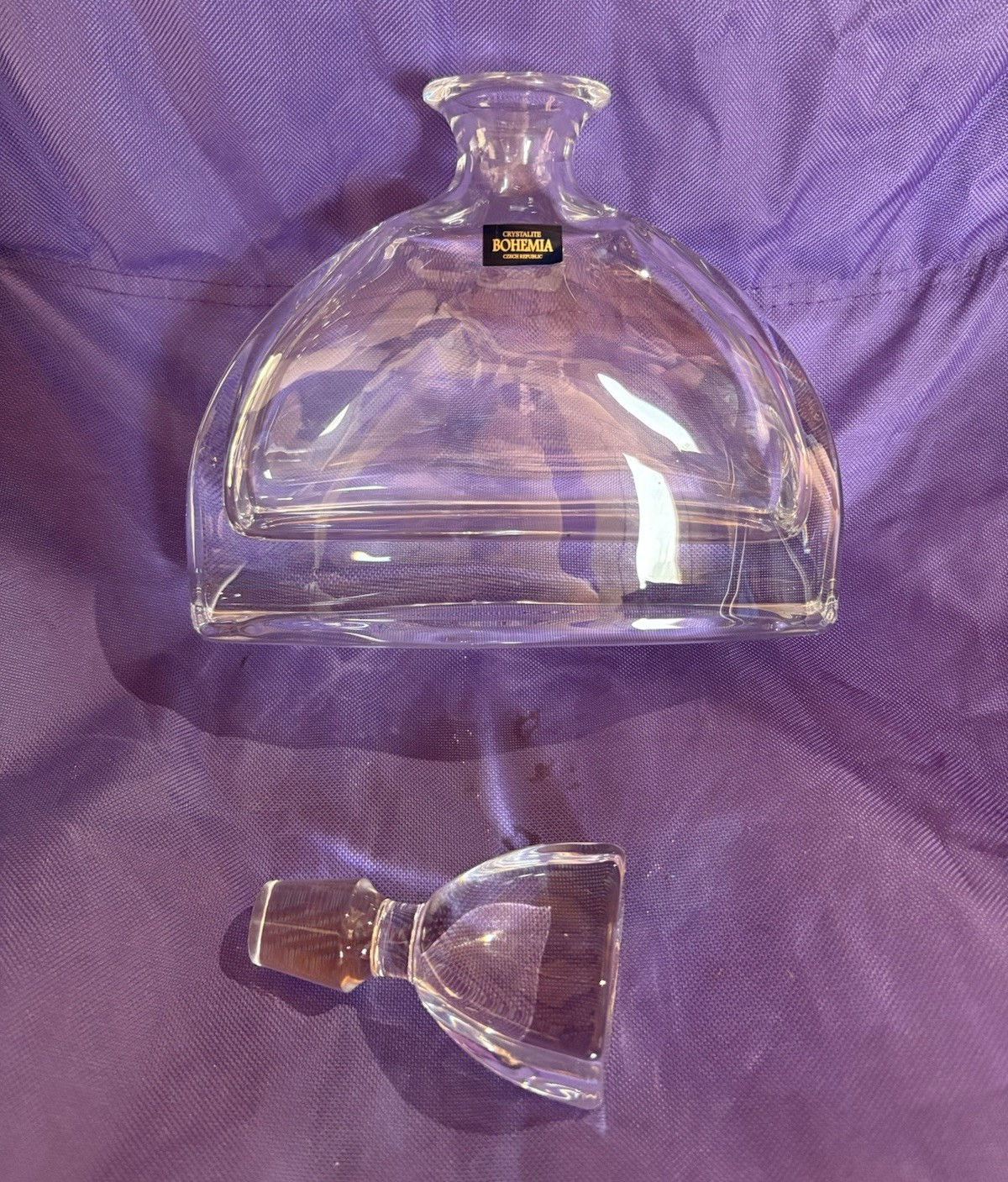 Crystalite Bohemia Clear Crystal Decanter w/ Stopper Lid, Gift Box Set gallery