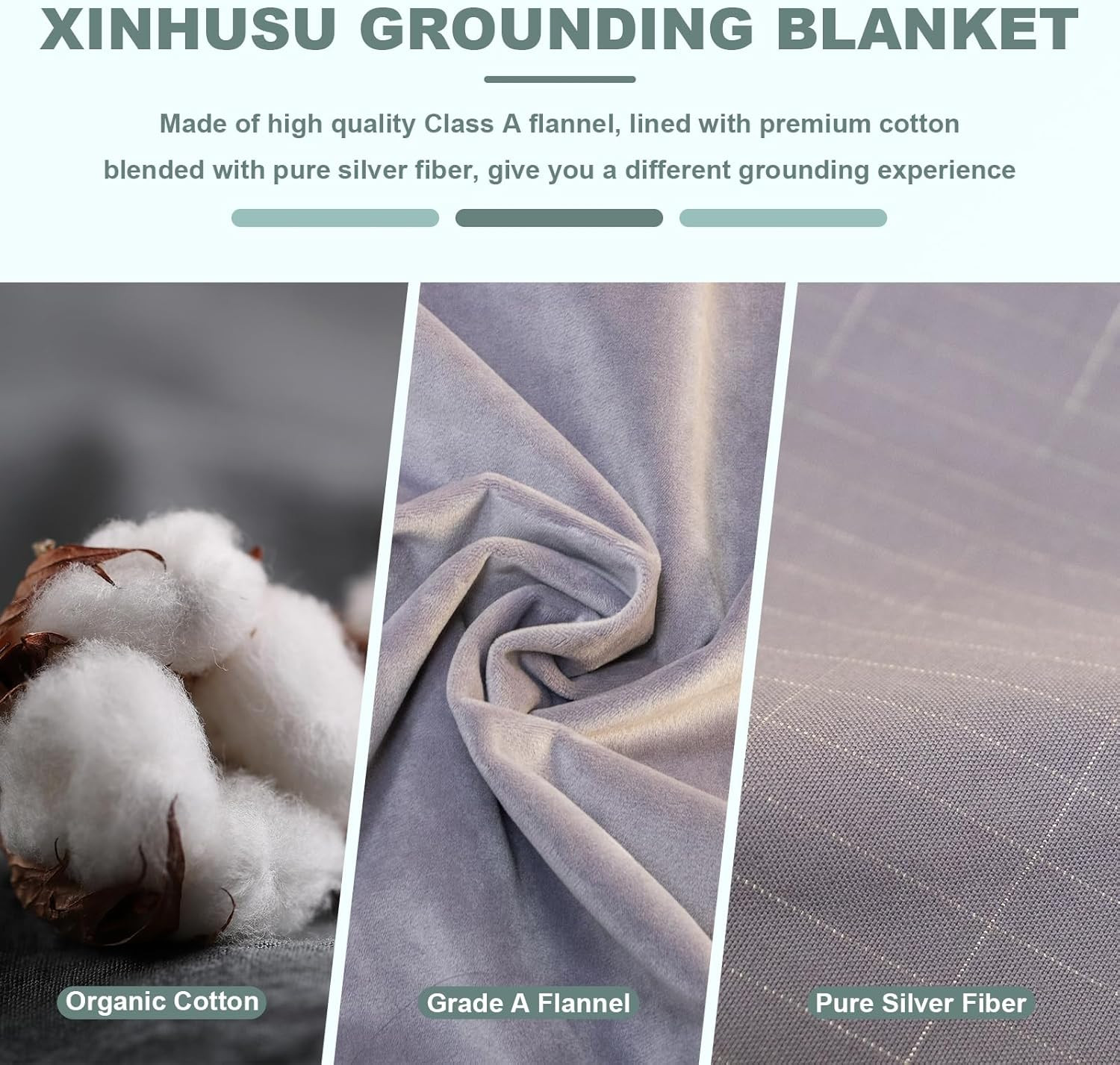 Grounding Blanket - Earth-Connected Silver Fiber Flannel Throw 50"x60 gallery