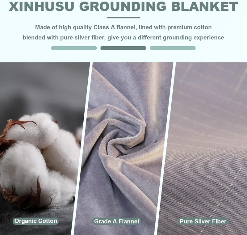 Grounding Blanket - Earth-Connected Silver Fiber Flannel Throw 50"x60 gallery