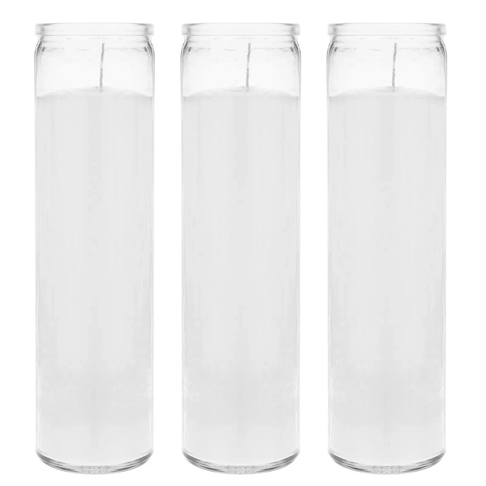 Mega Candles - Unscented 2"x 8" Tall Prayer Container Candle - White, 3PCS gallery