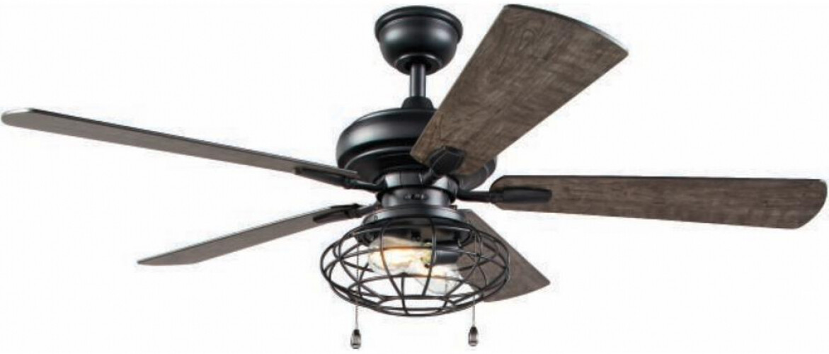 52 in. Elegant Weathered LED Ceiling Fan Industrial Iron Cage Farmhouse Light gallery