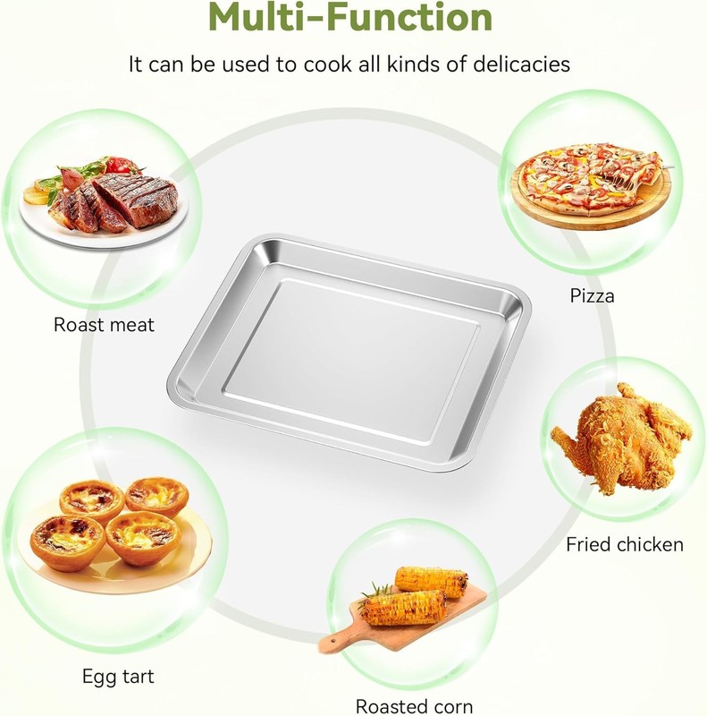 Stainless Steel Baking Tray Pan Compatible With Cuisinart Toaster Oven For Air gallery