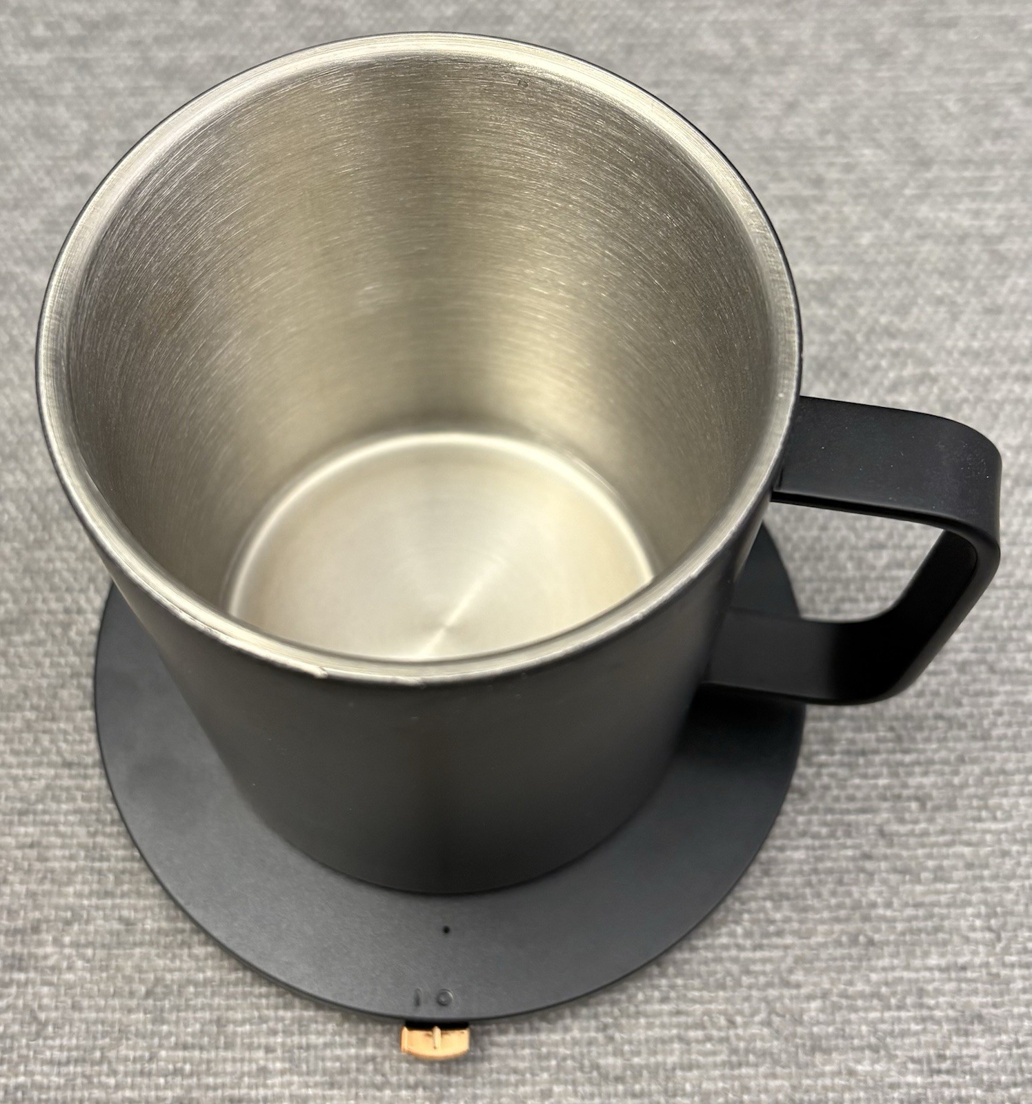 Poppy Mug Warmer Set w/ Lid USB Powered Heated Stainless Steel Coffee Cup Black gallery