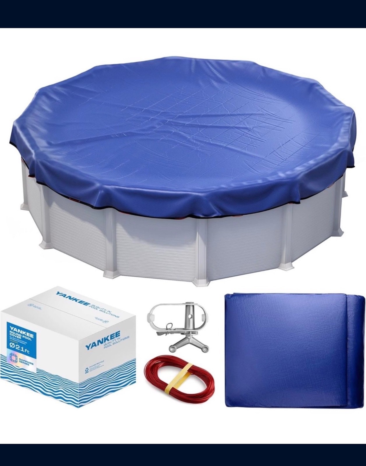 Winter Pool Cover 21 ft Round for Above Ground | Extra Thick & Durable Above-Gro gallery