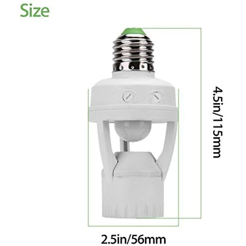 Screw-In Motion Activated Sensor Light Bulb Control Socket Adapter Dusk to Dawn gallery