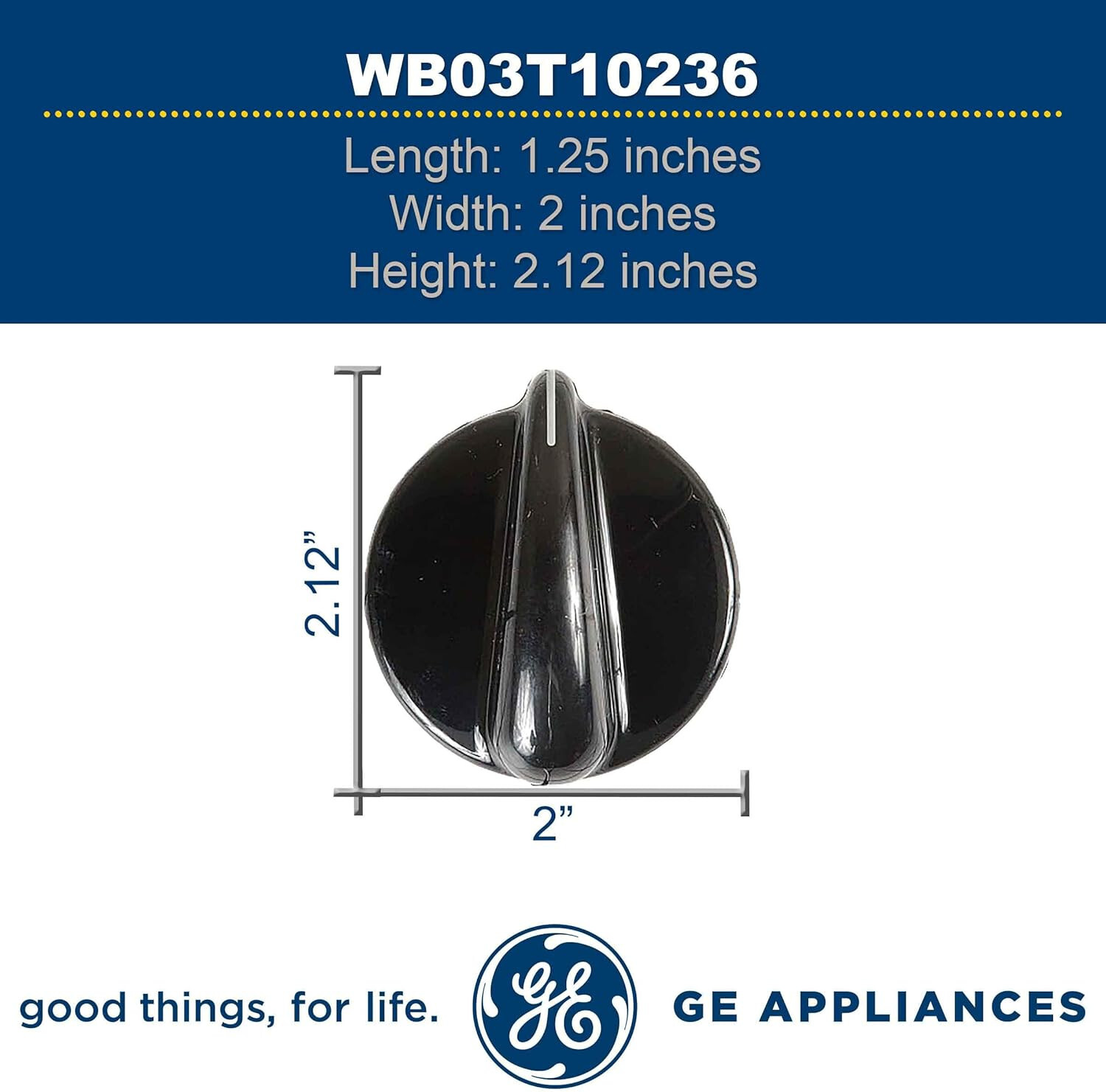 GE WB03T10236 Genuine OEM Control Knob (Black) for GE Range/Stove/Ovens gallery