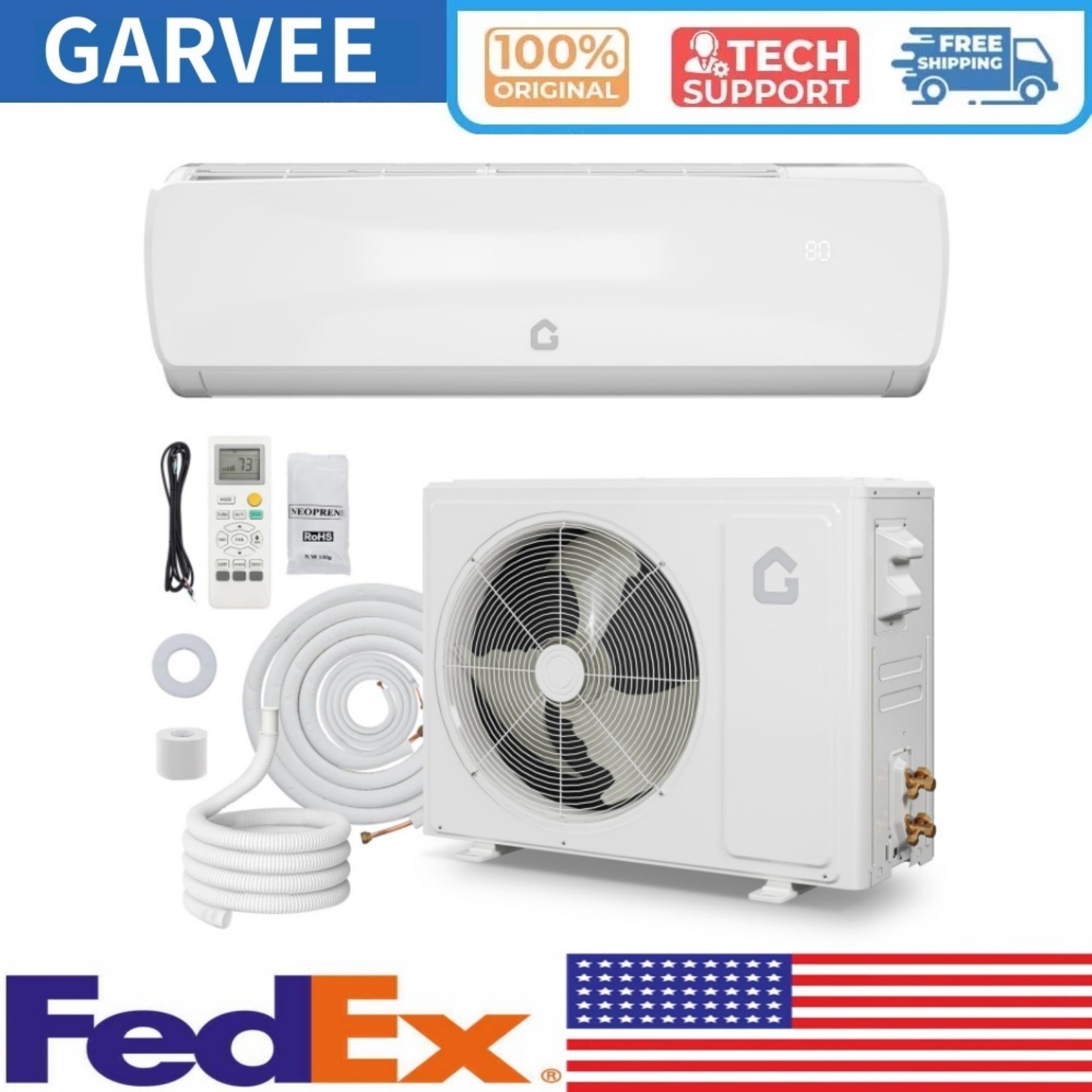 12000 BTU Mini Split AC/Heating System Air Conditioner Remote Control 19 SEER2 gallery