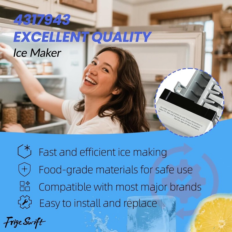 4317943 Icemaker Kit Replacement for Whirlpool Refrigerator W10190965 1857 42103 gallery