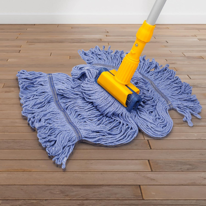 2 Pack Mop Head Replacement, Heavy Duty Commercial Blue Cotton Mop gallery