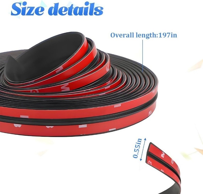 23 Ft Car Windshield Weather Stripping, 19mm T Shape Adhe Size: 23 Ft/0.74wide gallery