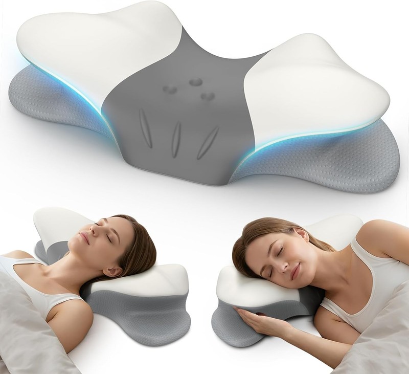 Cervical Neck Pillow Memory Foam Support Travel Office Sleep Pain Relief gallery