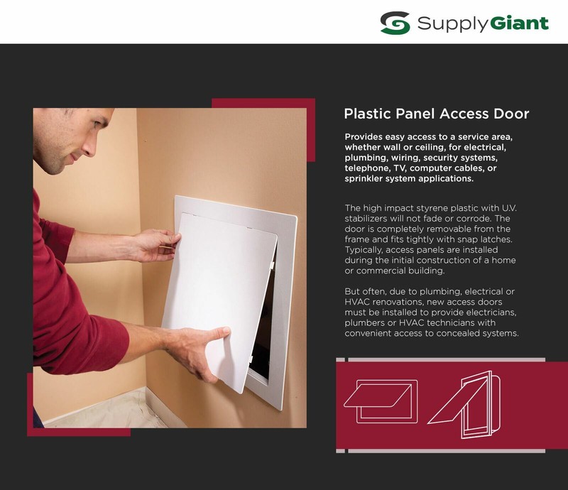 Plastic High Impact Access Panel Door For Easy-Snap Wall or Ceilings Opening New gallery