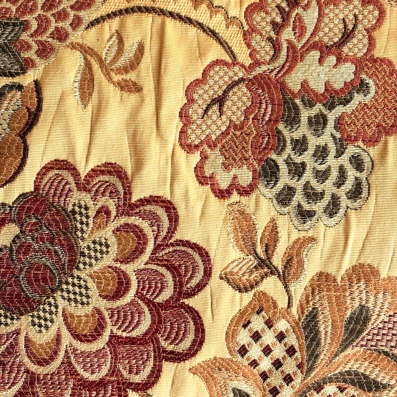 Jacobean Garden Tapestry Gold Double-Sided Fabric Jacquard Throw 52x52 - 2.8 Yds gallery