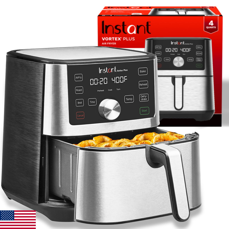 Instant Pot 4Qt Vortex Plus 6-In-1 Mini Air Fryer Custom Program Options Crisps gallery