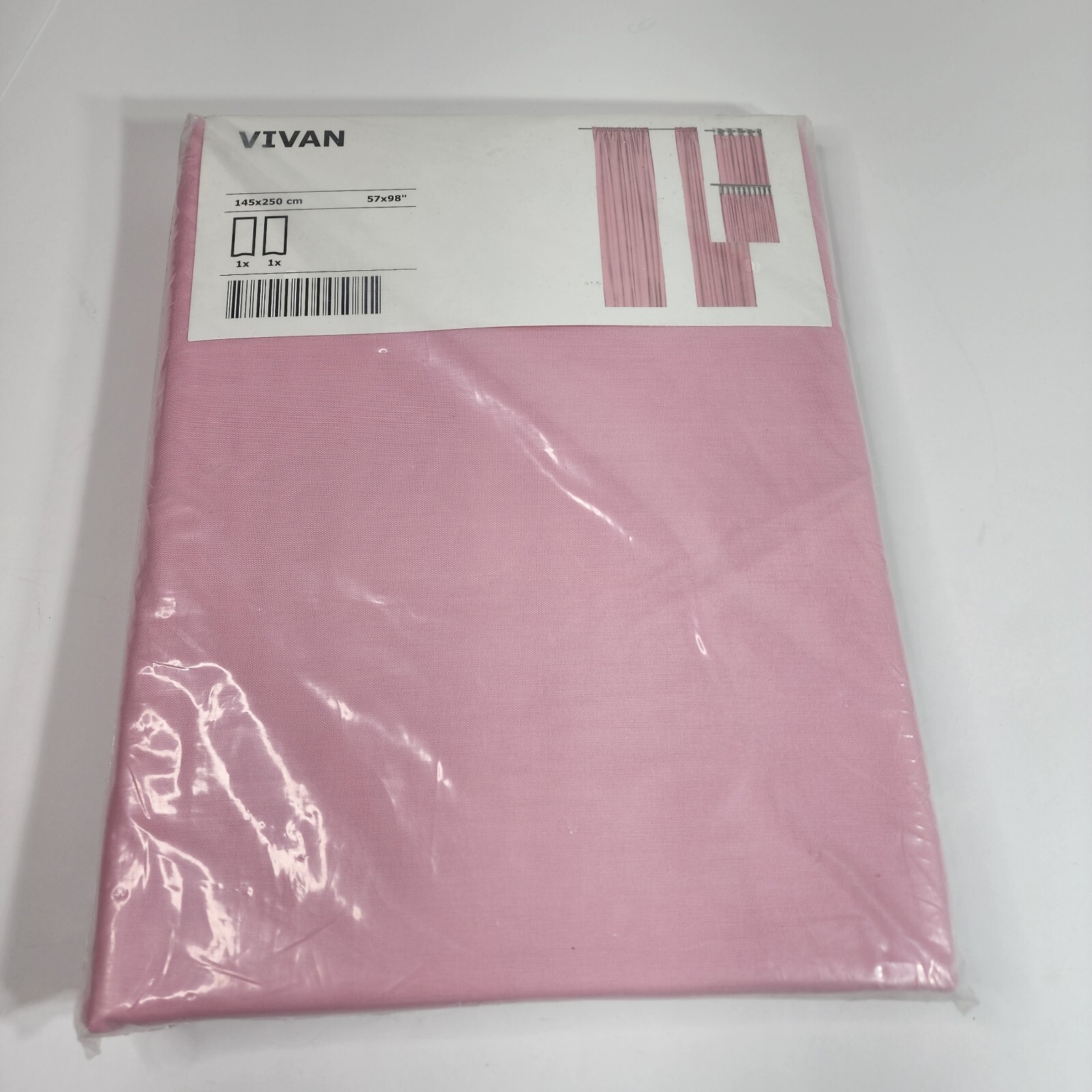 VIVAN Curtains 1 pair pink polyester cotton New 57in x 98.5in (145x250 CM) New gallery