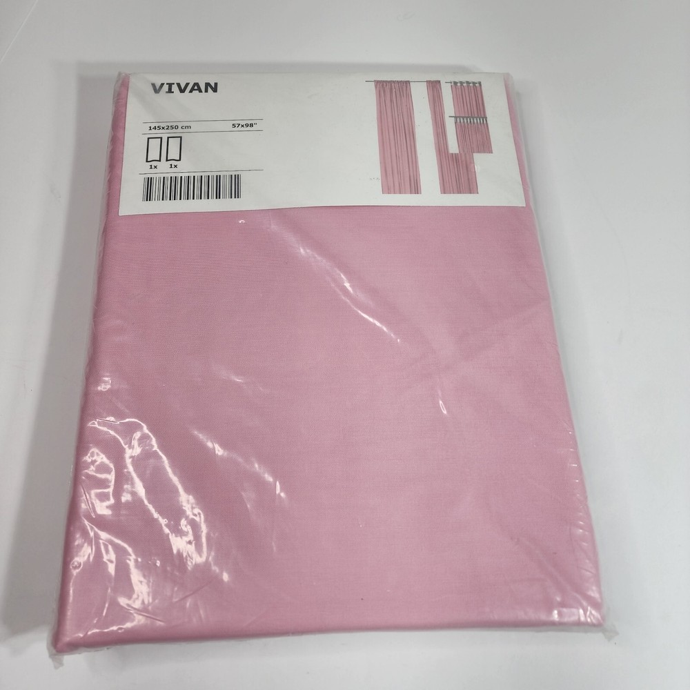 VIVAN Curtains 1 pair pink polyester cotton New 57in x 98.5in (145x250 CM) New
