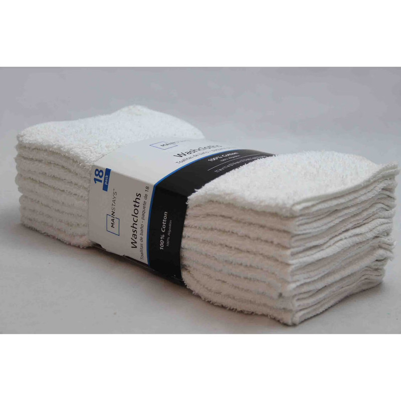 Mainstays 18 Pack Washcloth Bundle, White gallery