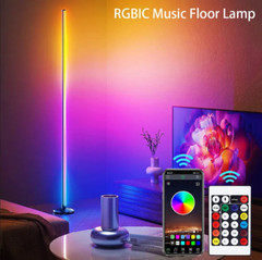 RGB LED Corner Floor Lamp Ambient Light App RF Dimmable Music Sync Lamp 47″