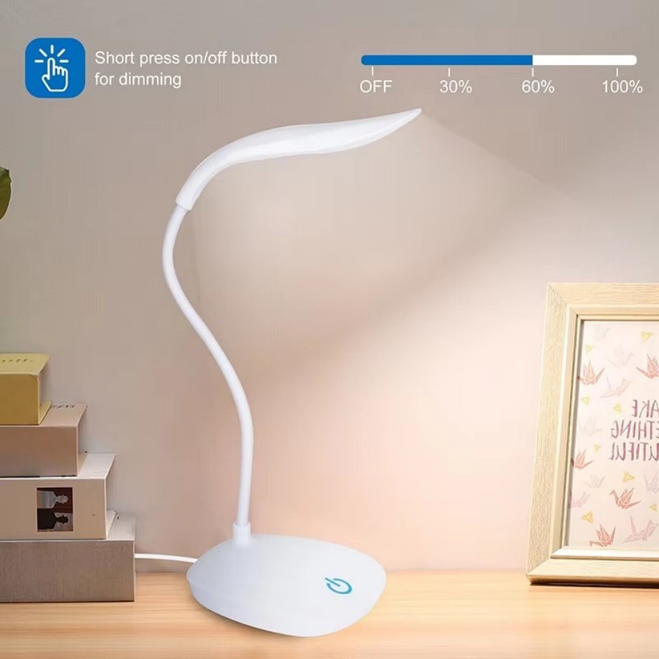 USB LED Desk Light Dimmable Bedside Reading Lamp Rechargeable Touch Control -&=# gallery