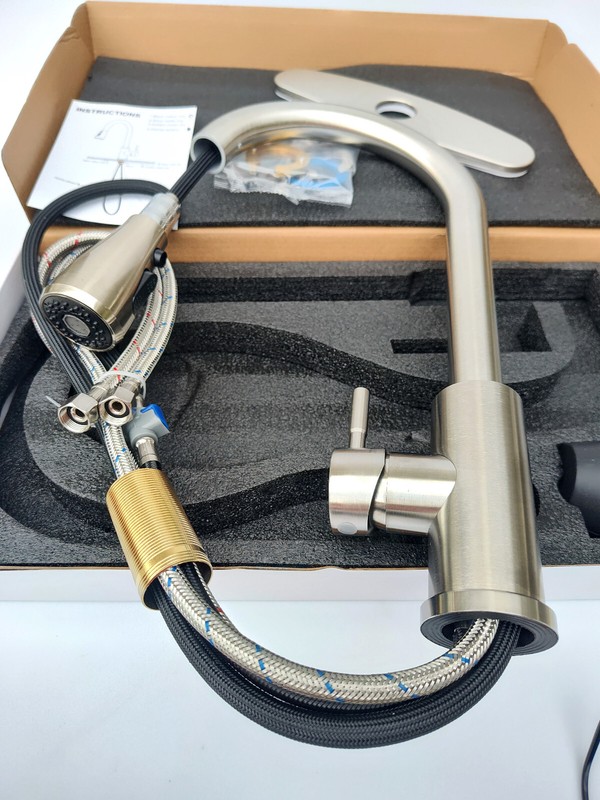 Stainless Steel Kitchen Faucet Pull Down Sprayer Spring Mixer Commercial Sink gallery