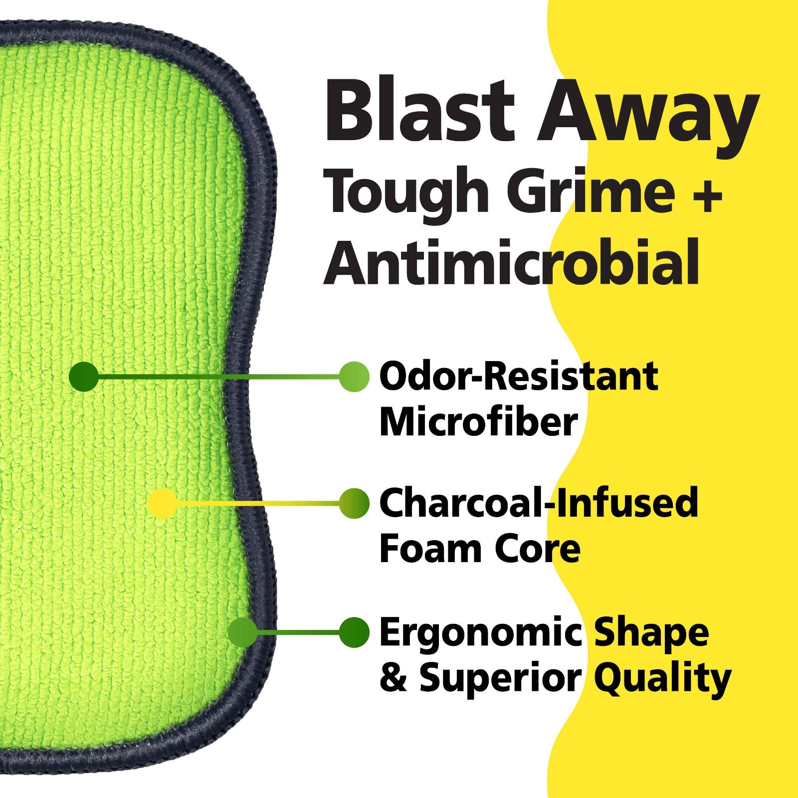 SALE!! Tuff-Scrub Fresh Antimicrobial Scrub-N-Wipe Pads, Green Large 12-Pack gallery