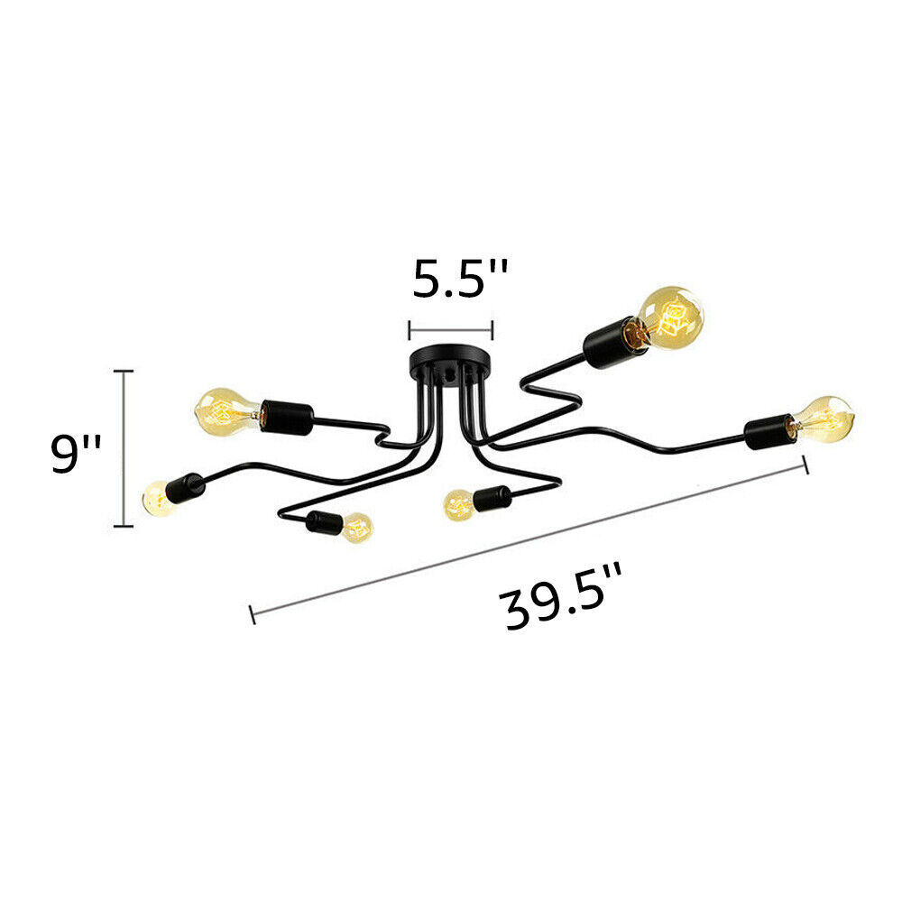 Modern Ceiling Light Fixture 6-Light LED Flush Mount Sputnik Chandelier Lighting gallery