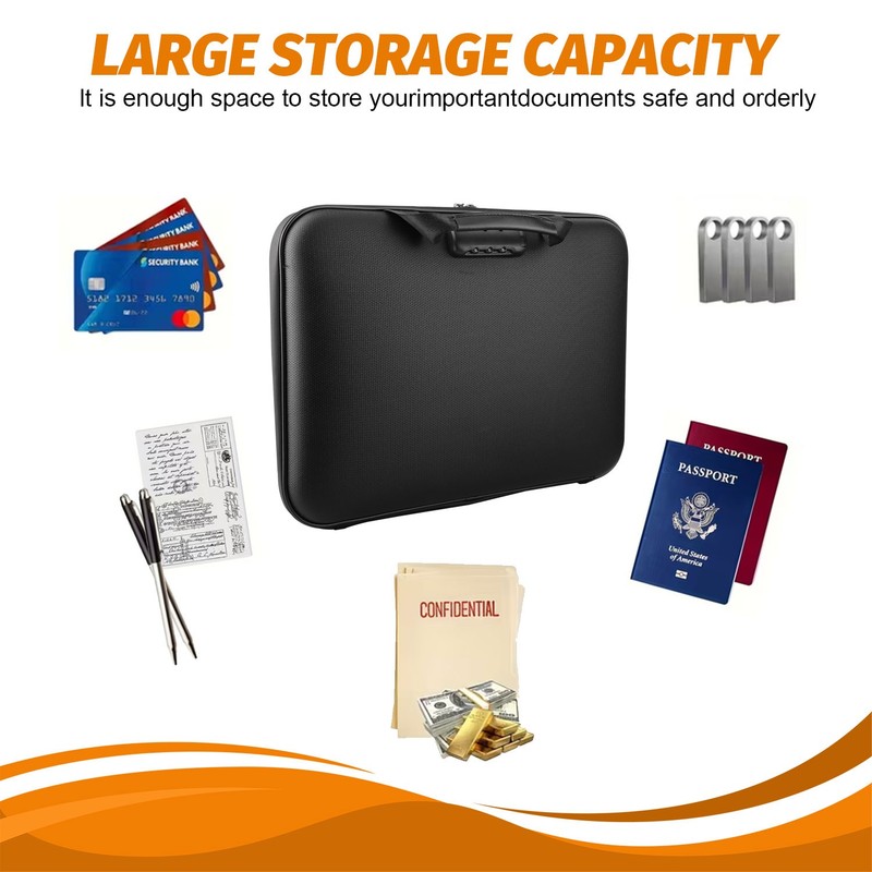 Accordion Fireproof Document Box with Lock Hard Case File Organizer Fire Safe gallery