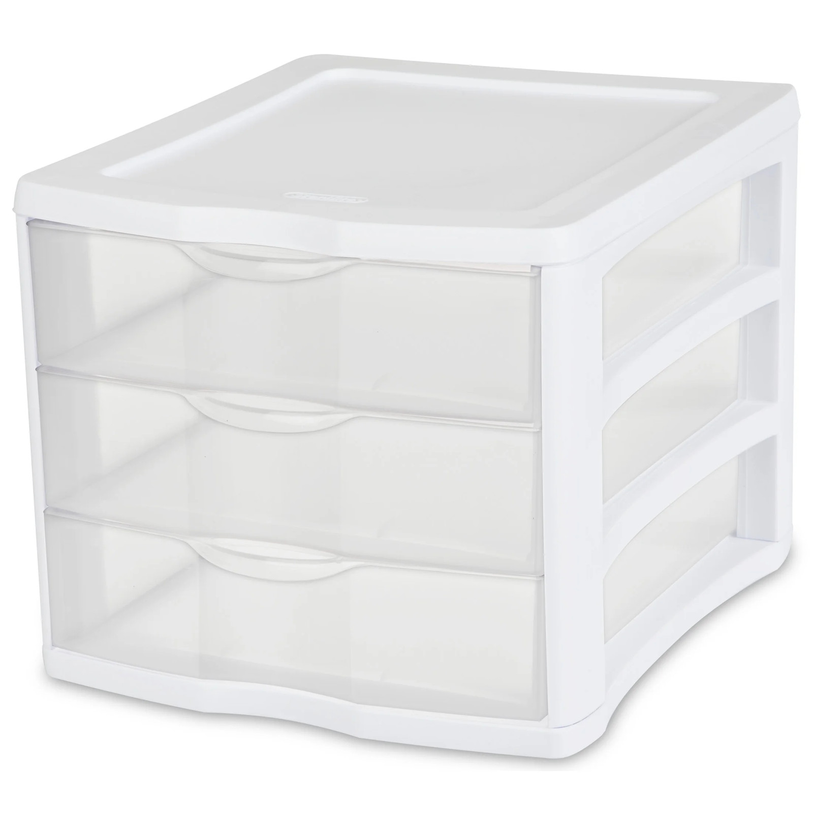 3 Drawer Unit, Clear Plastic Countertop or Desktop Storage Drawers, White gallery