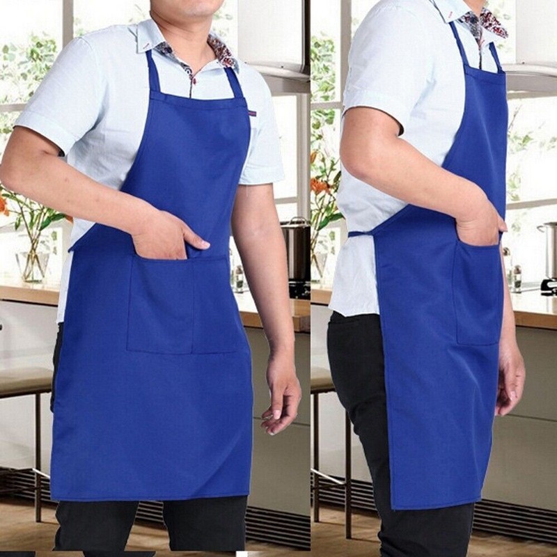 Kitchen Chef Bib Apron Cooking 2 Pockets Waterproof Butcher Catering Restaurant gallery