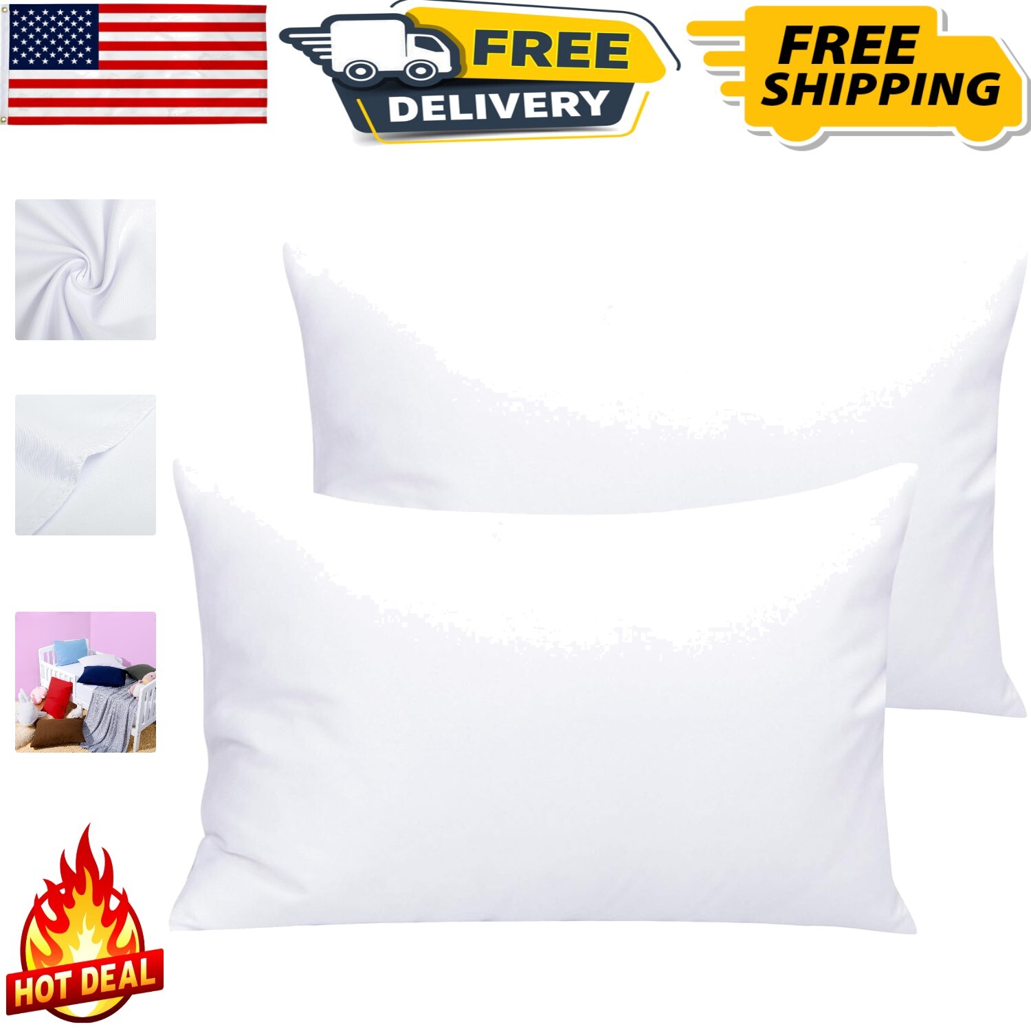 Travel-Friendly Microfiber Toddler Pillowcases, 2 Pack, 14x20, Machine Washable gallery